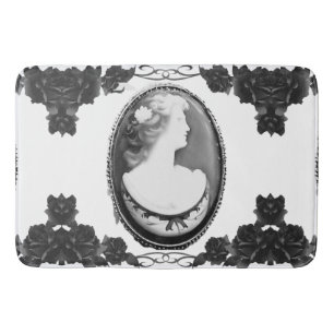 Gothic Cameo and Roses Design Bath Mat