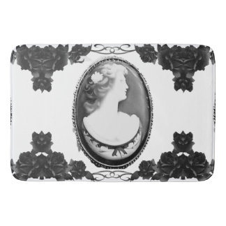 Gothic Cameo and Roses Design Bath Mat