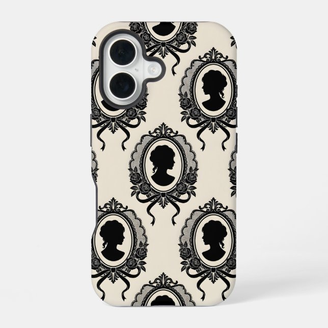 Gothic Cameo Silhouette Pattern Iphone Case (Back)