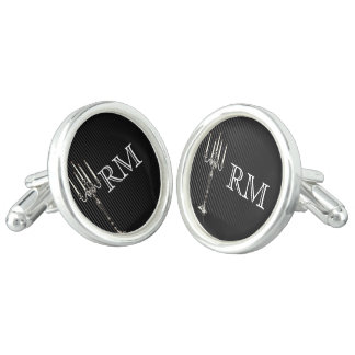 Gothic Candelabra Monogram Wedding Cufflinks