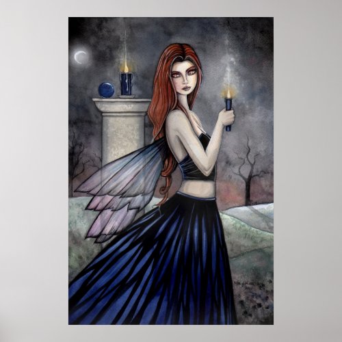 Gothic Candle Fairy Poster by Molly Harrison