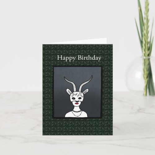 Gothic Capricorn December January Zodiac Birthday Card