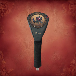 Gothic Carriage with Ravens and Roses. Golf Head Cover