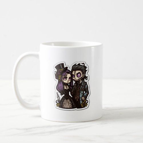 Gothic Cartoon Couple Sticker Art Kids Basic T_Sh Coffee Mug
