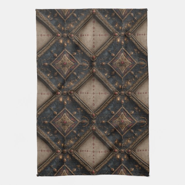 Gothic Carved Woodwork Pattern (1) Kitchen Towel (Vertical)