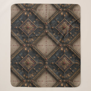 Gothic Carved Woodwork Pattern (1) Sherpa Blanket