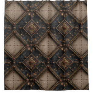 Gothic Carved Woodwork Pattern (1) Shower Curtain