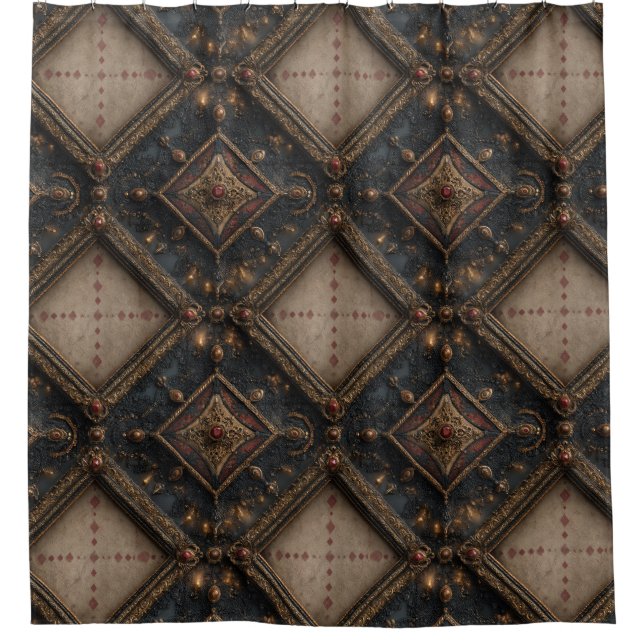 Gothic Carved Woodwork Pattern (1) Shower Curtain (Front)