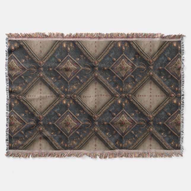 Gothic Carved Woodwork Pattern (1) Throw Blanket (Front)