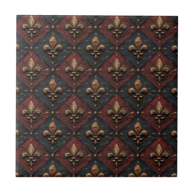 Gothic Carved Woodwork Pattern (2) Ceramic Tile (Front)