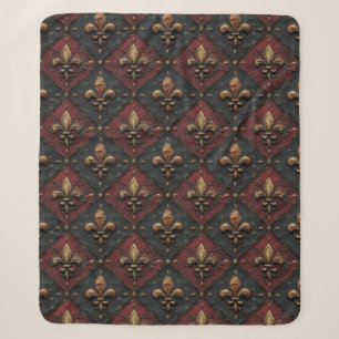 Gothic Carved Woodwork Pattern (2) Sherpa Blanket