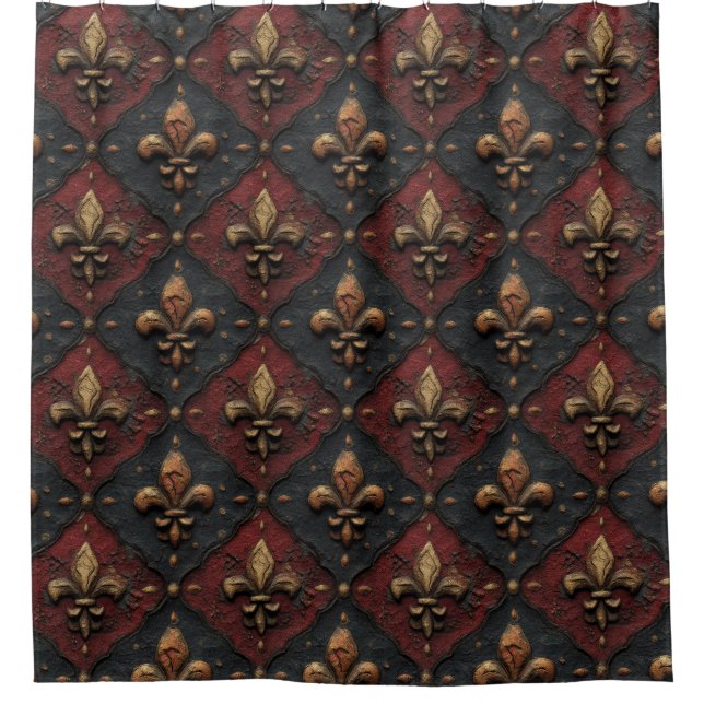 Gothic Carved Woodwork Pattern (2) Shower Curtain (Front)