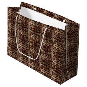 Gothic Carved Woodwork Pattern (3) Large Gift Bag