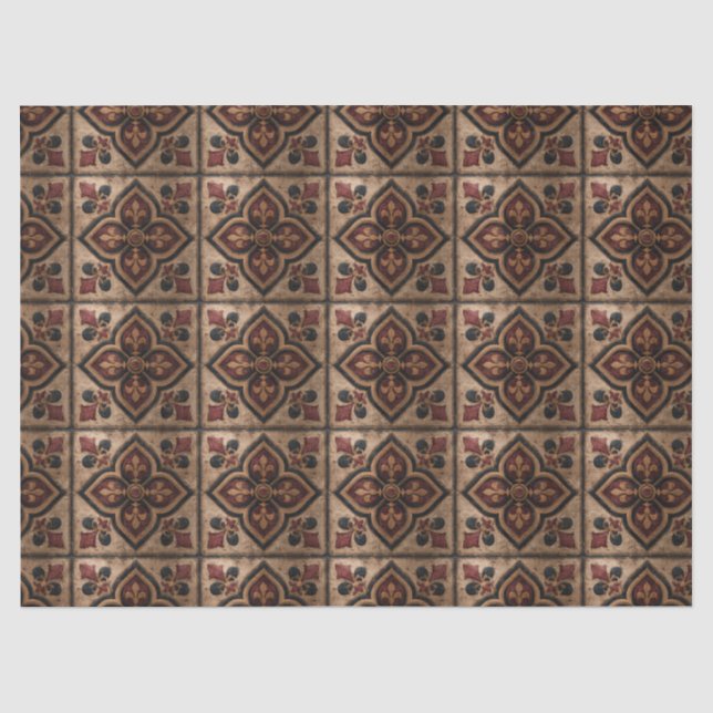 Gothic Carved Woodwork Pattern (3) Tissue Paper (Front)