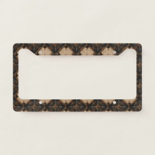 Gothic Carved Woodwork Pattern (4) License Plate Frame