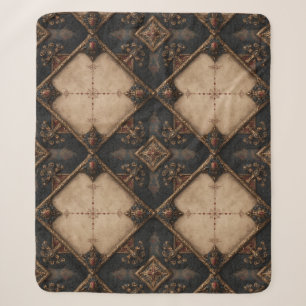 Gothic Carved Woodwork Pattern (4) Sherpa Blanket