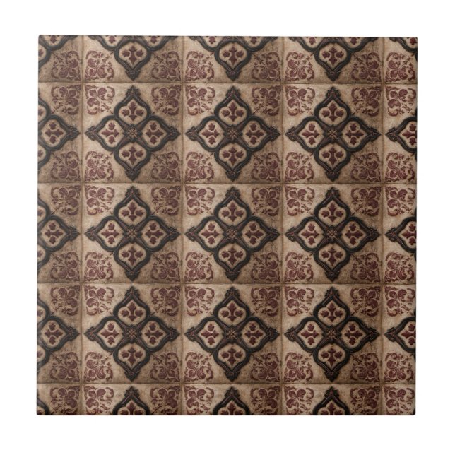 Gothic Carved Woodwork Pattern (5) Ceramic Tile (Front)