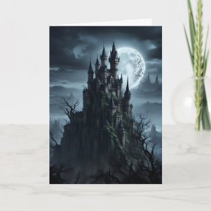 Gothic Castle at Midnight Card