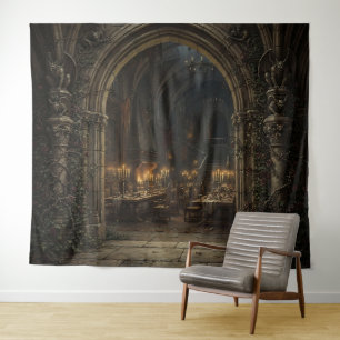 Gothic Castle Banquet Hall Tapestry