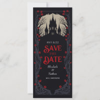 Gothic Castle Floral Wedding Save the Date