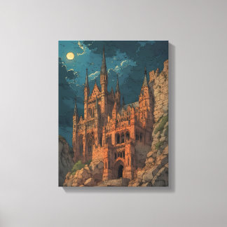 Gothic Castle on a Cliff Wall Art