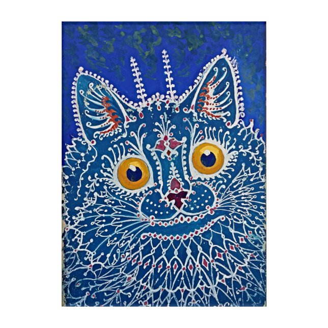 Gothic Cat Art: Louis Wain Acrylic Print (Front)