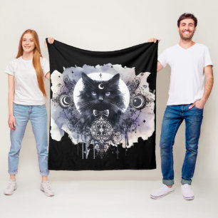 Gothic Cat Fleece Blanket