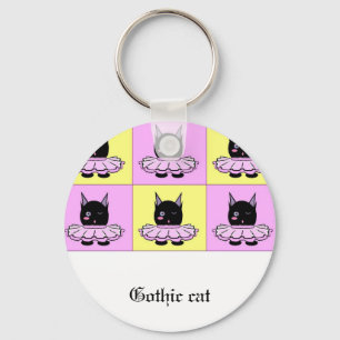 Gothic cat keychain
