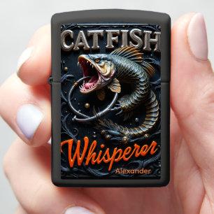 Gothic Catfish Personalized Hooked Trophy Zippo Lighter