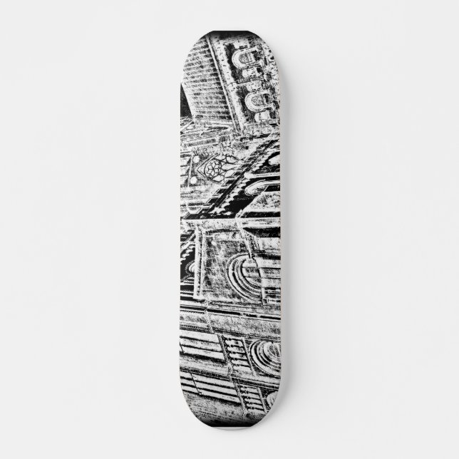 Gothic Cathedral:  Black Skateboard Deck (Front)