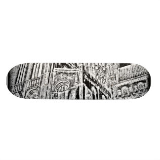 Gothic Cathedral:  Black Skateboard Deck