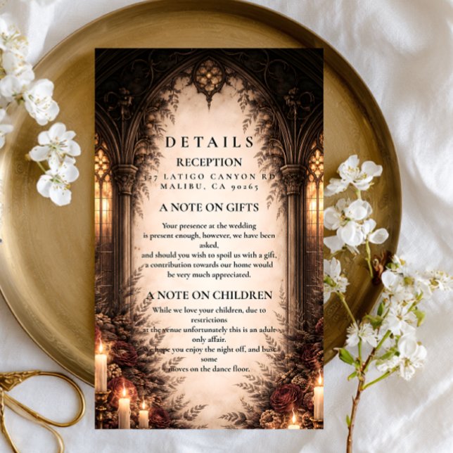 Gothic Cathedral Candlelight Wedding Enclosure Card (Creator Uploaded)