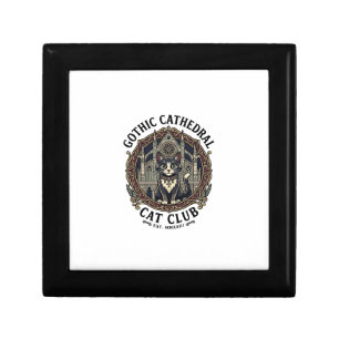 Gothic Cathedral Cat Cat Graphic Tee Art - Gothic Gift Box