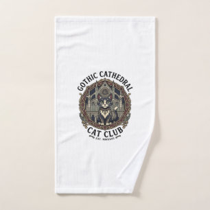 Gothic Cathedral Cat Cat Graphic Tee Art - Gothic  Hand Towel