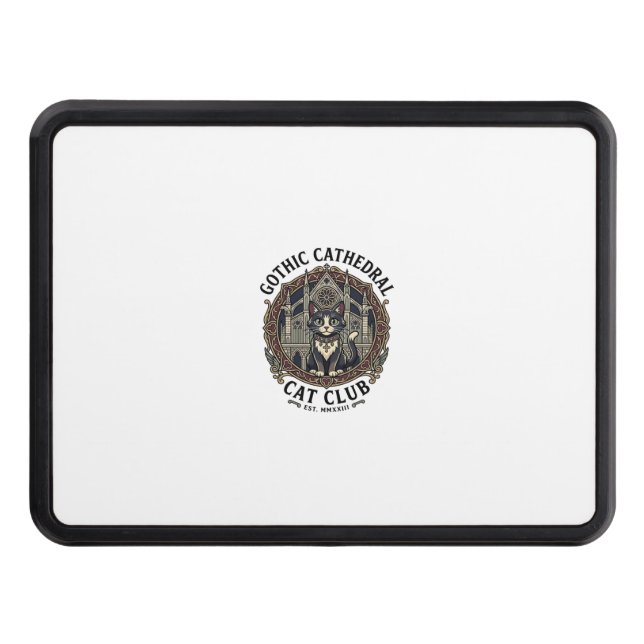 Gothic Cathedral Cat Cat Graphic Tee Art - Gothic  Hitch Cover (Front)