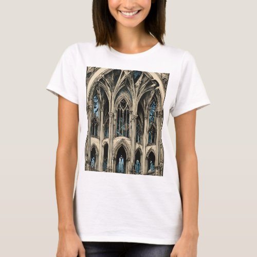 Gothic Cathedral Fusion Yoshitoshi Drer Mucha T_Shirt