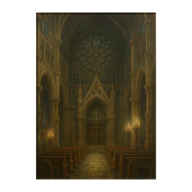 Gothic Cathedral in Color Acrylic Print (Front)