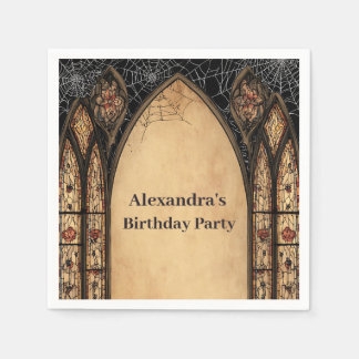 Gothic Cathedral Midnight Birthday Napkins