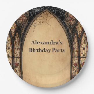 Gothic Cathedral Midnight Birthday Paper Plates