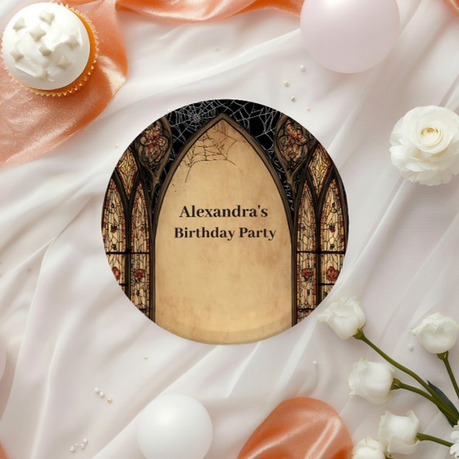 Gothic Cathedral Midnight Birthday Paper Plates (Creator Uploaded)