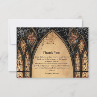 Gothic Cathedral Midnight Birthday Thank You Card