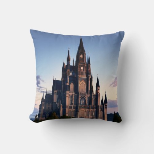 Gothic Cathedral Throw Pillow