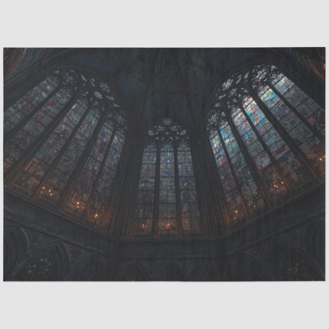 Gothic Cathedral Window Decoupage Paper – Dark Med (Front)