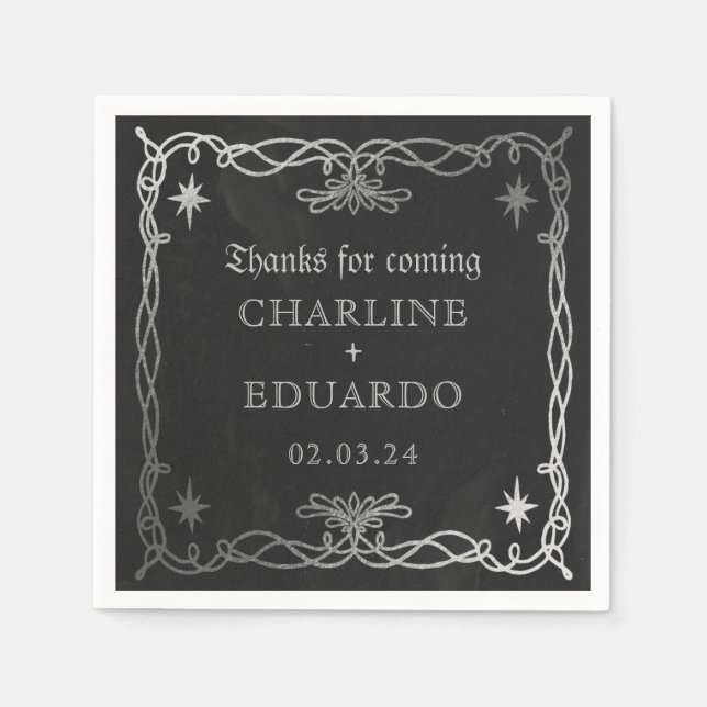 Gothic Celestial Fantasy Ivy Wedding  Napkins (Front)