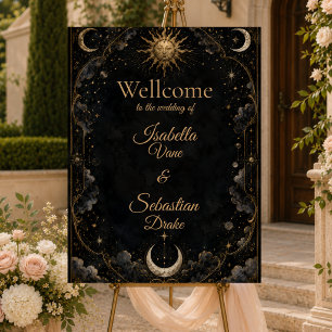 Gothic Celestial Sun Moon Wedding Foam Board