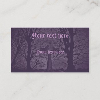 Gothic Celtic Cross Tombstone Purple Business Card by TheHopefulRomantic at Zazzle