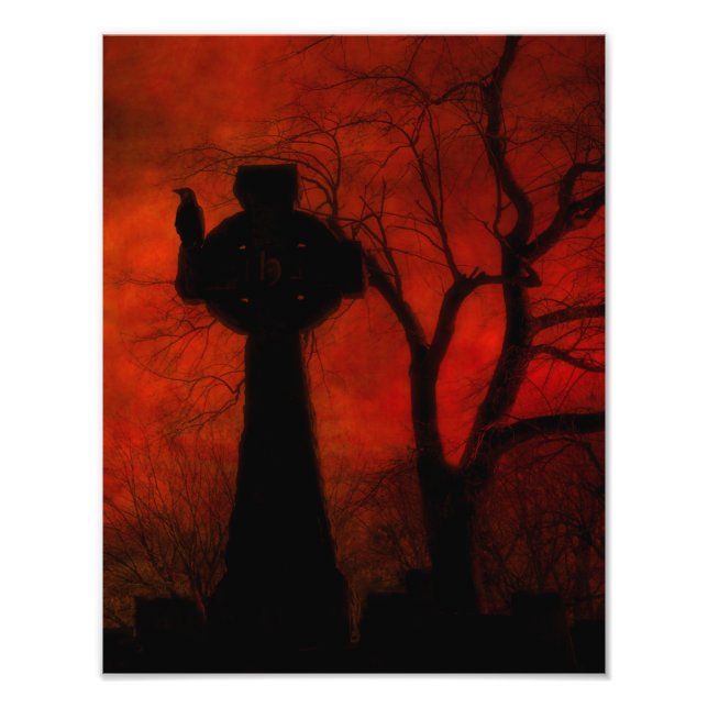 Gothic Celtic Red Photo Print (Front)