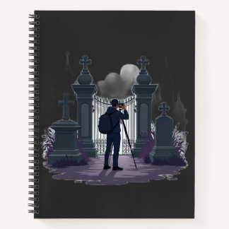 Gothic Cemetery Gate Silhouette Notebook