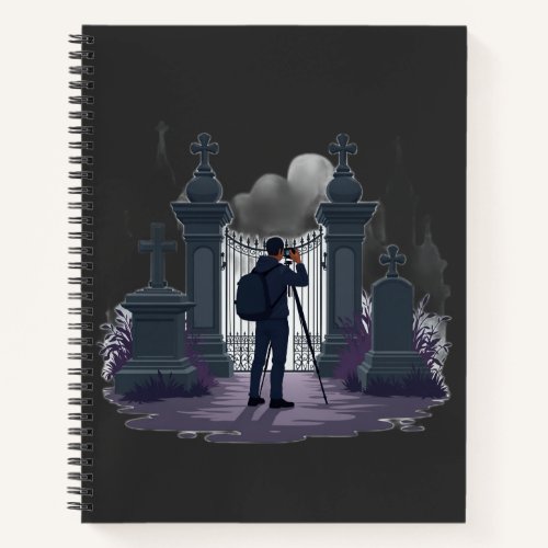 Gothic Cemetery Gate Silhouette Notebook