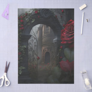 Gothic Cemetery Rose Garden Tissue Paper